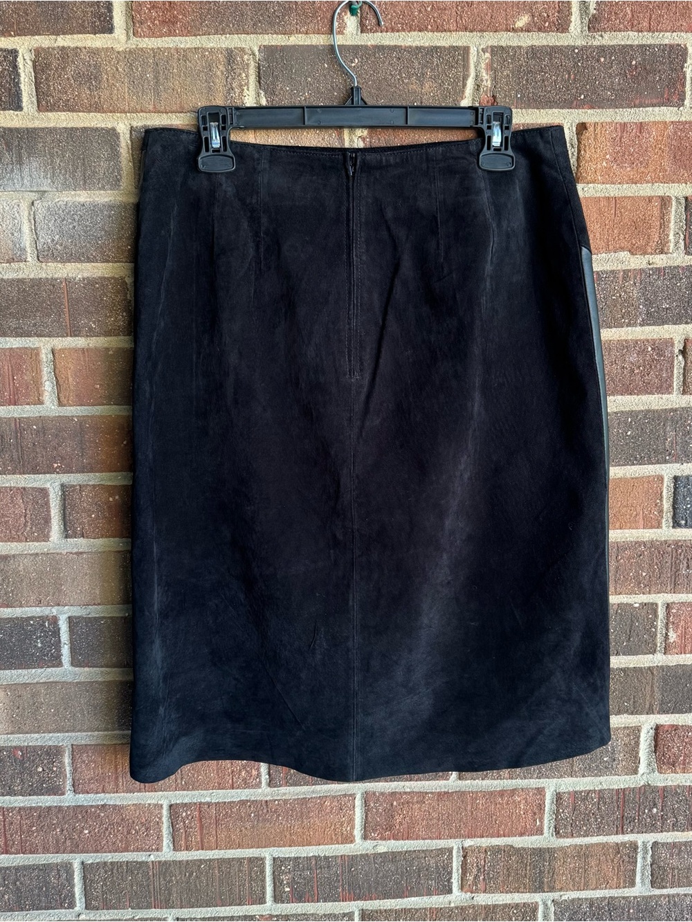 Black Suede & Leather Panel Skirt - Picture 2 of 6